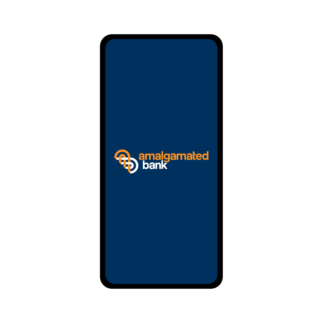 Amalgamated bank logo on mobile phone screen