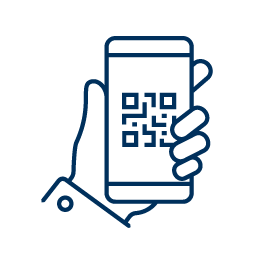 mobile phone with QR code icon