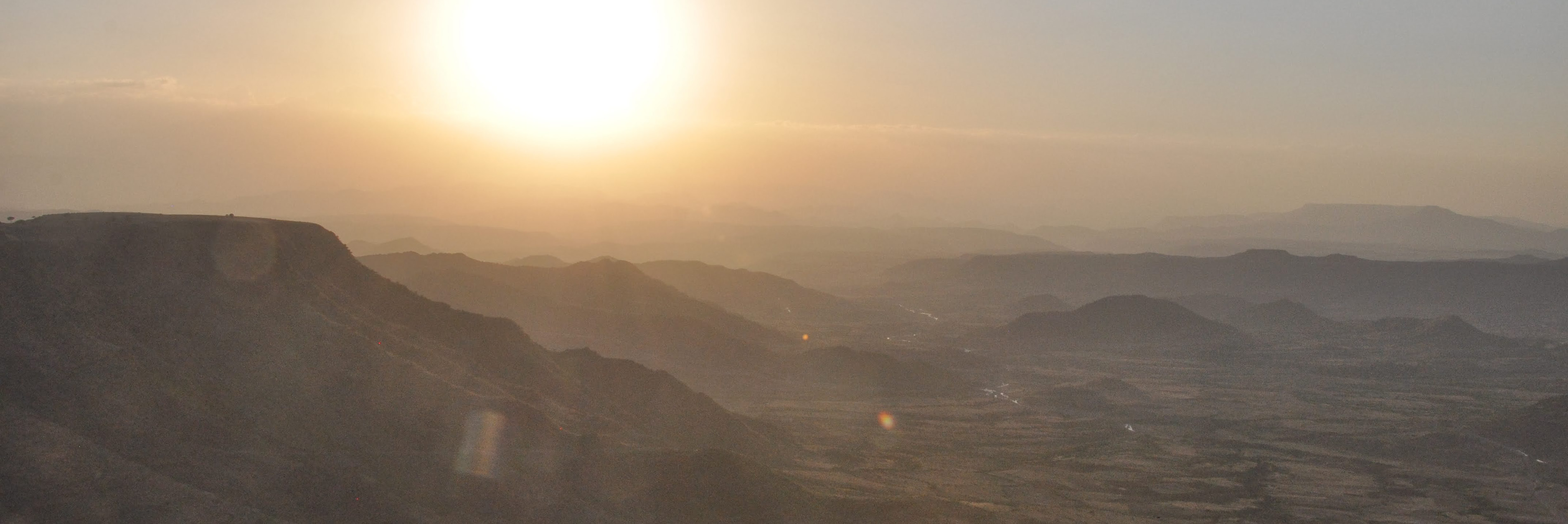 Sunsetting over hills